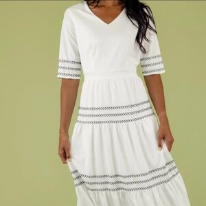 NWT Elegant White and Black Patterned ROOLEE Dress